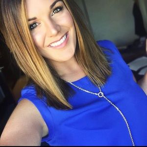 Sleeveless cobalt blue blouse